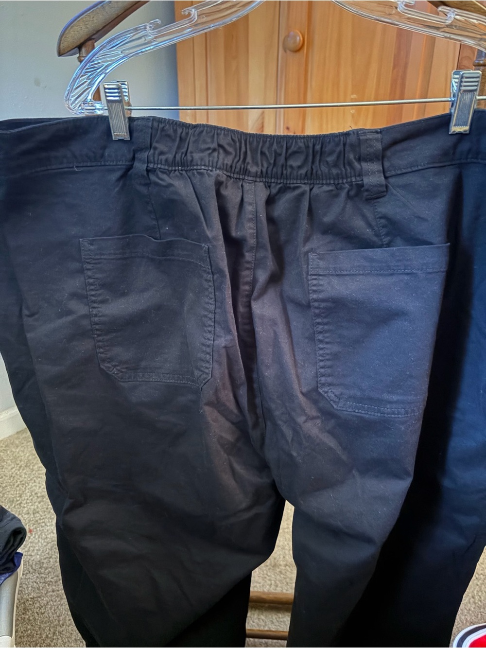 Old Navy Black Straight-Leg Pants with Elastic Waist
